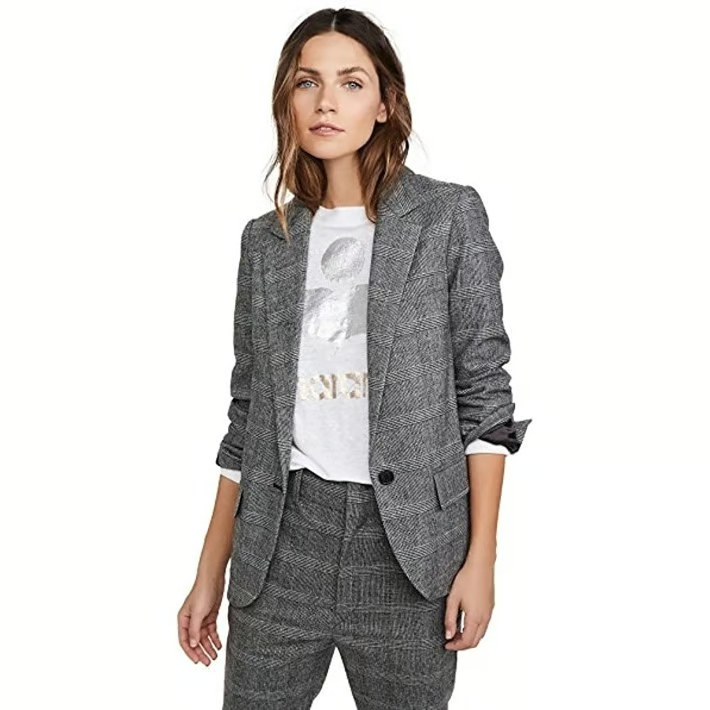 Isabel Marant Etoile Kice Blazer in Black Plaid Size 34